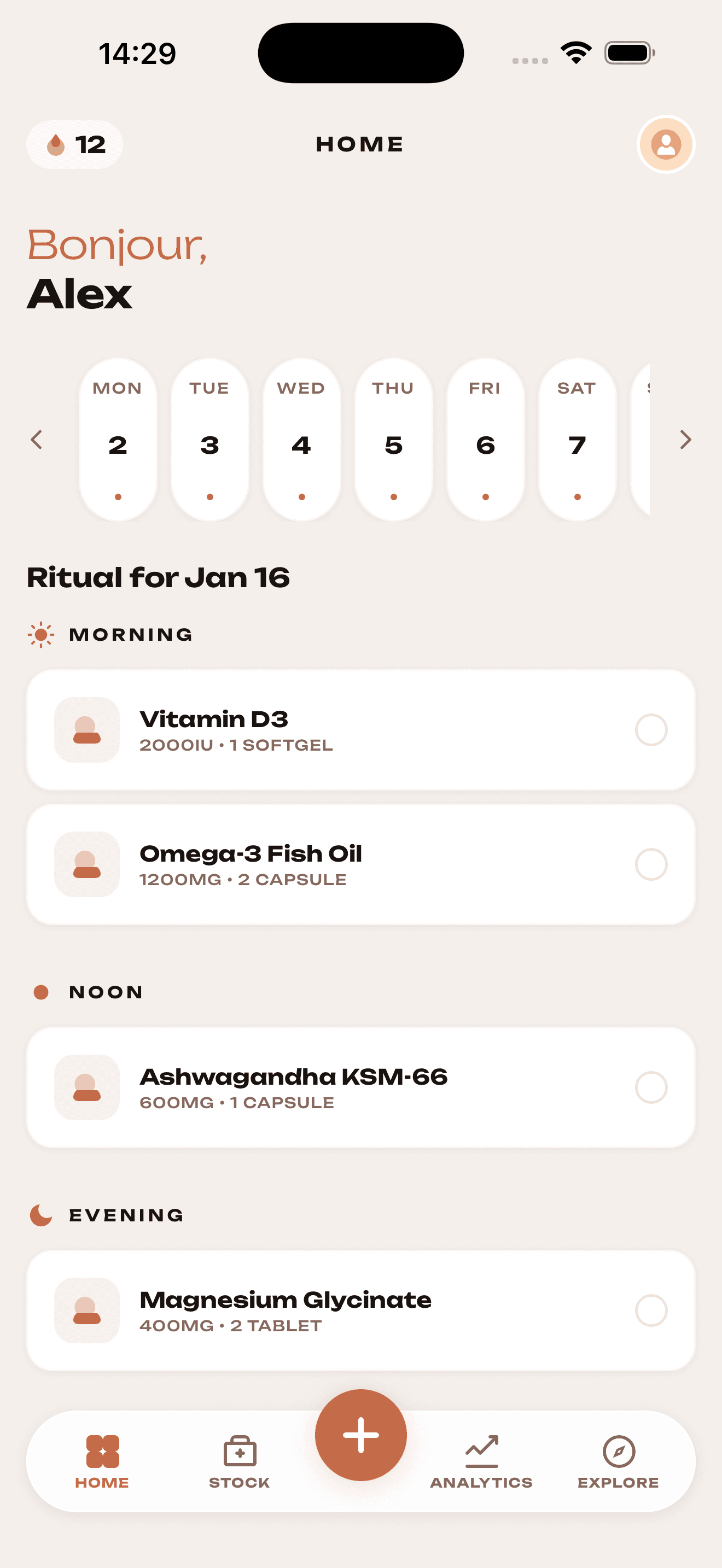 Apercu de l'application Ritualia