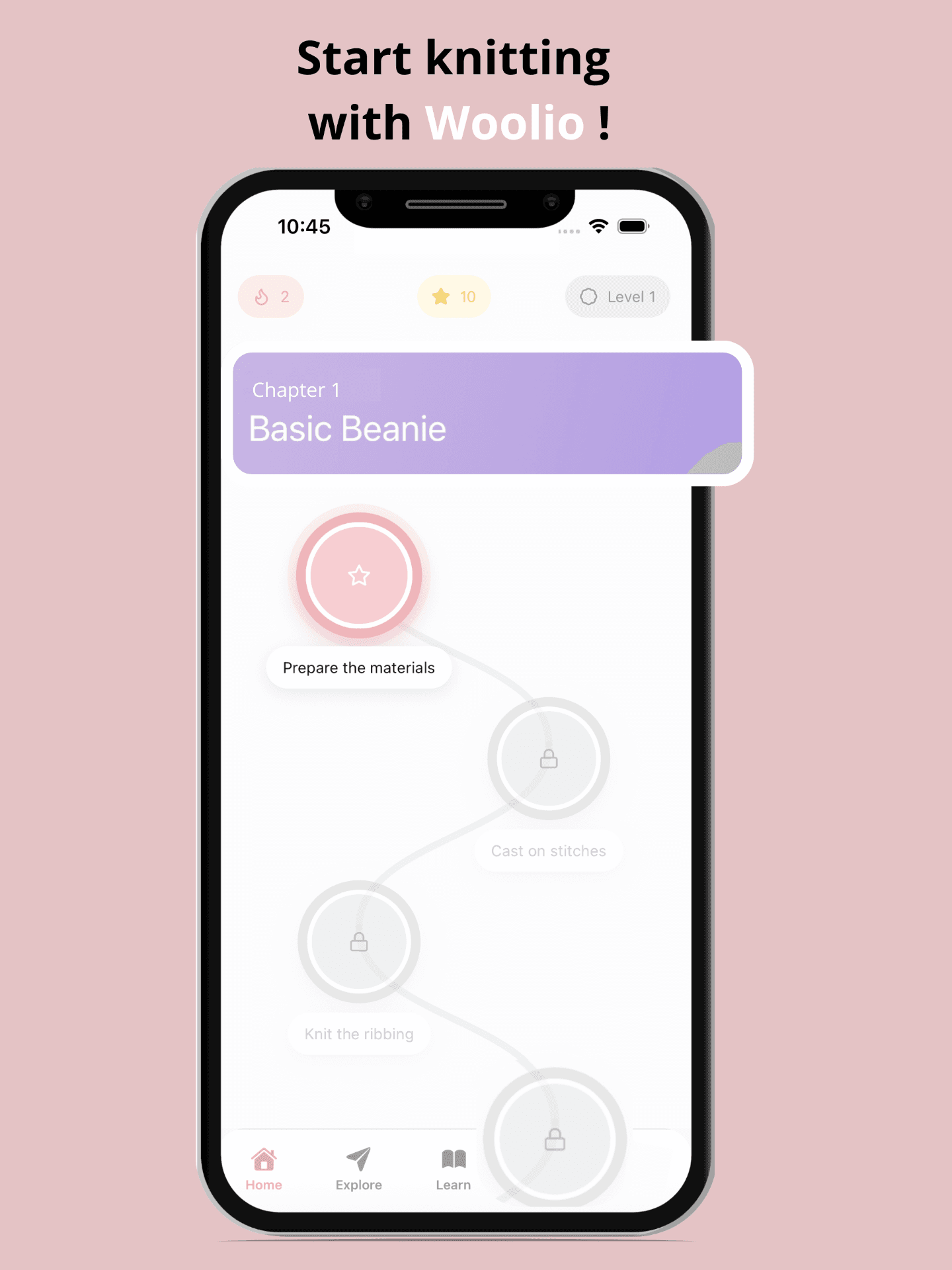 Application Woolio pour apprendre le tricot